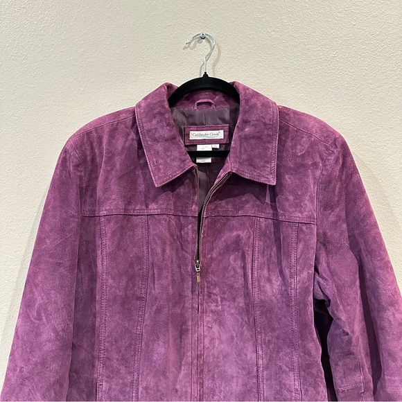 Coldwater Creek Womens Purple Suede 100% Leather Long Sleeve Blazer Jacket sz XL - Picture 2 of 12